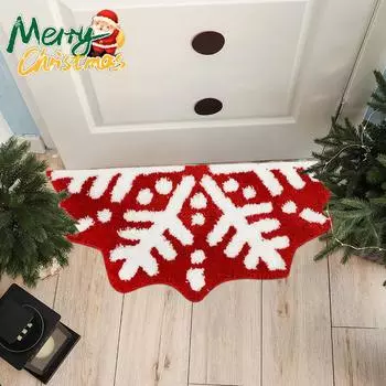Специальный рождественский ковер из искусственного кашемира, мягкий нескользящий зимний коврик для спальни, ванной комнаты, домашнего декора, приветственный дверной коврик 40x60cm 16x24inch