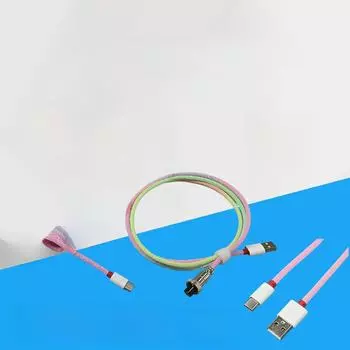 «Специальный USB-кабель для клавиатуры с авиационным штекером, спиральной конструкцией, пружиной и кабелем питания для игр» Universal model