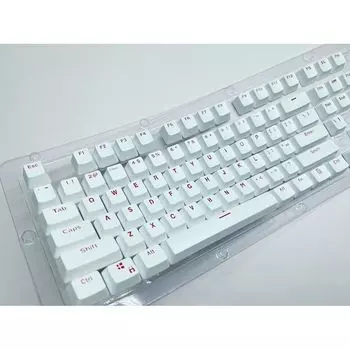Special Offer PBT Key Cap Colorful Color Matching Opaque Secondary Molding Fit 61 64 68 75 82 87 104 104 key white Scarlet Letter (87 104 only)