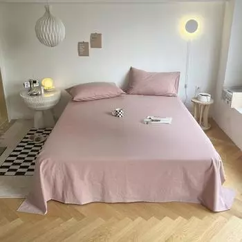 Special Price Washed Cotton Bed Sheet Single Solid Color 150x180x200x230 Cm Student Dormitory Single Bed Sheet Double Bedroom 120x230cm