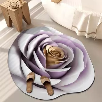 Special-shaped carpet swivel chair computer chair hanging basket hanging chair blanket home children s bedroom cute flower pattern bedside mat 60cm diameter белый