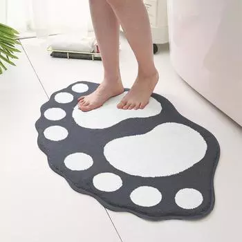 Special-shaped cashmere bathroom non-slip foot mats household shower room absorbent mats dirt-resistant mats entrance mats 400MMx600MM темно-серого