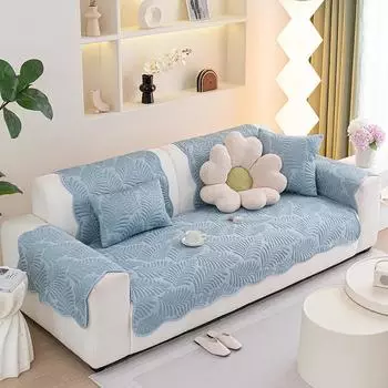 Special-Shaped French Cream Style Sofa Cushion 2025 New Summer Cool High-Level Light Luxury Fixed Non-Slip Sofa Cover Towel 70x70cm