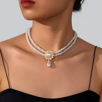 Ожерелье и серьги из искусственного барочного жемчуга особой формы, комплект из легкой женской цепочки на ключицу, роскошные нишевые аксессуары, цепочка на шею