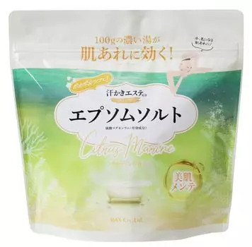 Специализированная соль для ванн с английской солью для потливой эстетики Содержит красивую кожу Увлажняющий магний Мерная ложка Цитрусовый морской аромат [квази-лекарство]