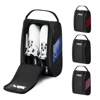 Специализированная сумка для обуви для гольфа с дышащей сеткой на молнии для занятий спортом на открытом воздухе, дорожная обувь, нейлоновый пакет для хранения одежды чёрный