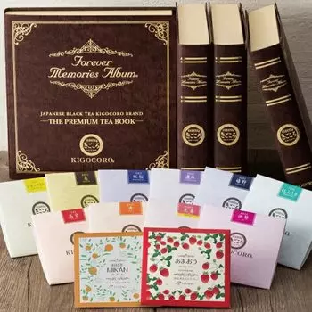 Специализированный магазин японского чая Kikokoro PREMIUM TEA BOOK Чайные пакетики 12 видов с клубникой Amao и мандариновым апельсиновым чаем в подарок Стильный милый подарок