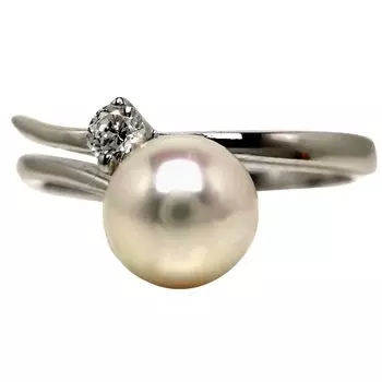 Специализированный магазин жемчуга Ise Shima Isowa Pearl Akoya Pearl Free Size Ring Pink Silver Zircon 65709 [Isowa Pearl] 5,5-6,0 мм Белый-белый