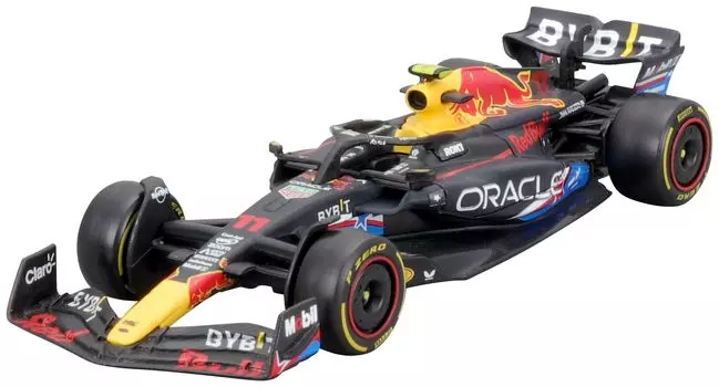 Спецификация коробки с окном Bburago Oracle Red Bull Racing RB19 Perez American GP Color Window, готовый продукт 1/43 (2023) № 11 С. (Остин)