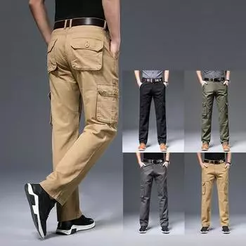 Спецодежда Брюки Уличные Мужские Летние Мешковатые Брюки Прямые Брюки Брюки-Карго Кемпинг Комбинезоны Брюки 40 чёрный