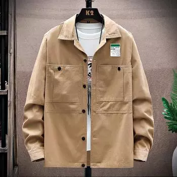 Спецодежда Джинсовая рубашка Пальто Универсальная мужская рубашка с длинным рукавом M армия зеленый