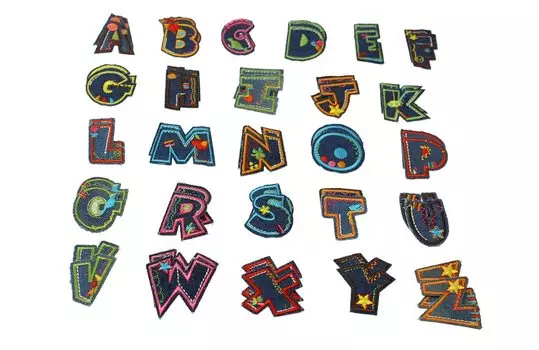 Speed mao Стильный набор нашивок-аппликаций в стиле деним с буквами алфавита из 52 букв ABC