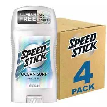 Дезодорант Speed Stick для мужчин, 3 унции, 4 шт., Ocean Surf
