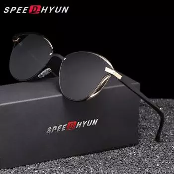 SPEEDHYUN поляризованные солнцезащитные очки для мужчин/женщин в ретро-стиле и легкие золотой/чёрный