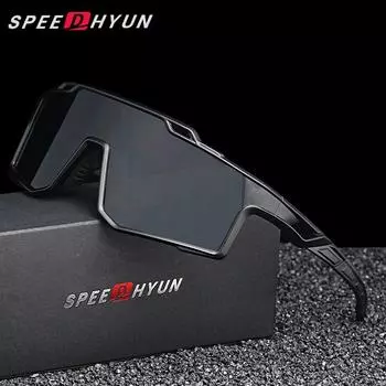 SPEEDHYUN Поляризованные солнцезащитные очки UV400 Защита Ретро Дизайн чёрный