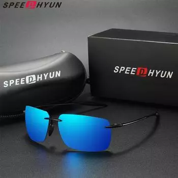 SPEEDHYUN Ультралегкие мужские солнцезащитные очки Поляризованные очки для вождения Рыбалка Защита от ультрафиолета чёрный