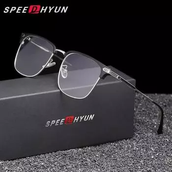 SPEEDHYUN Ультралегкие поляризованные солнцезащитные очки в классическом ретро-стиле с UV400 серебряный/дымный черный