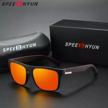 SPEEDHYUN Ultralight TR90 Sunglasses Men‘s Rectangle Large Frame Polarized UV400 Glasses Women Driving Fashion Sports Eyewear