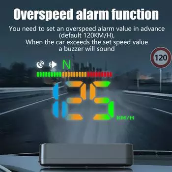 Speedometer Projector Heads Up Display For Cars H4 High Definition Speedometer HUD GPS Mode Multi-functional Speedometer For Car чёрный