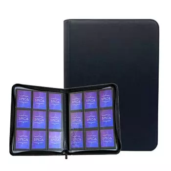 SPICA 9-карманная картотека для коллекционных карточек с боковой вставкой и застежкой-молнией. Большая вместимость для хранения коллекционных карточек на 360 единиц. чёрный