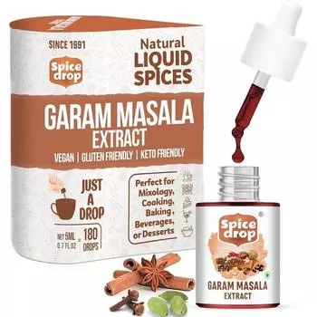 Spice Drop Garam Masala Extract | Индийская смесь специй для приготовления пищи, приправ | Карри, подливка, бирьяни, дал | Веганский продукт без глютена | 5 мл (180 капель)