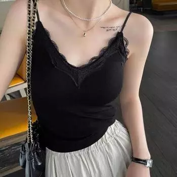 Spice Girl больших размеров с кружевным топом-камисолью, бюстгальтером и топом с V-образным вырезом, грушевидной формы 2XS