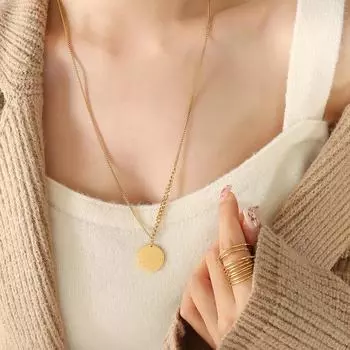 Spice Girls Ожерелье Хип-хоп Мода Личность Портрет Буква Круглый Бренд Подвеска Свитер Цепь Ювелирные Изделия