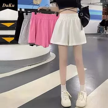 Spice Girls розовые брюки для девочек маленькие мужчины с высокой талией спортивный стиль узкие прямые шорты M белый