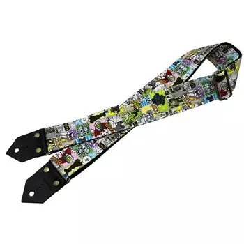 Spice Note Guitar Strap PP50 Series AmeComi Dogs - Polypropylene Fabric, American Comic-Style Design, Made in Japan, Length 820mm-1450mm,