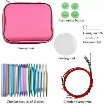 Спицы для вязания Fenrry 26 шт. Круглые бамбуковые спицы для вязания Швейные принадлежности Пряжа для плетения Инструменты для вязания с сумкой для хранения