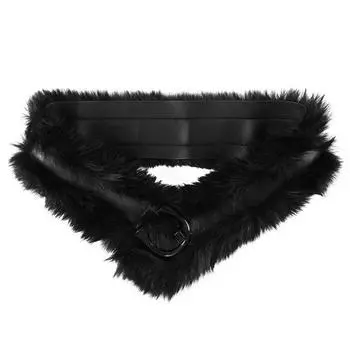 Spicy Girl Plush Belt PU Leather Y2K Waistband Fashion Leather Fur Belt Female/Girls
