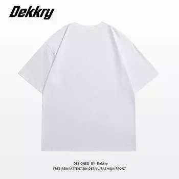 Spider Letter Print Pure Cotton Summer Ins Short Sleeve T-shirt White [pure color]] 2XL
