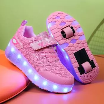 Обувь Spider Web Runaway для мальчиков и девочек, светодиодная подсветка для зарядки, роликовые коньки 28