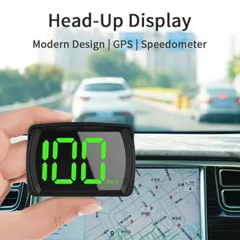 Спидометр GPS-дисплей на лобовом стекле Plug and Play Автомобильный HUD Цифровой для легкового грузовика Автобус 2,8-дюймовый большой шрифт чёрный