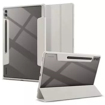 Spigen Чехол для Galaxy Tab S10 Ultra, совместимый с S9 S8 Ultra, прозрачная задняя панель, соответствующая требованиям армии США MIL, тонкая подставка, ударопрочная, устойчивая к царапинам серый