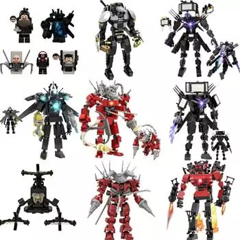 Спикер Титаны Телевизионный Человек Титаны Кинооператор Скибиди Туалет Строительные Блоки Игрушечные Титаны Спикер Человек Оператор Часы Дрель Человек Кирпич