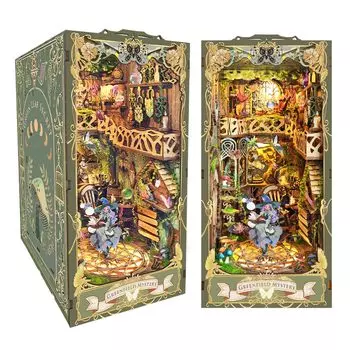 Spilay Booknook Миниатюрный кукольный домик Комплект для книг Подставка для книг Украшение для кукольного домика DIY Поделка Ручной работы Деревянный подарок для кукольного домика Рождественский подарок Для возраста 14 лет