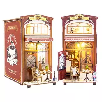 Spilay Booknook Миниатюрный кукольный домик Комплект книжная полка Украшение кукольного домика DIY Поделка ручной работы Деревянный подарок кукольный домик Рождественский подарок Возраст