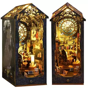 Spilay DIY Деревянный миниатюрный кукольный домик ручной работы Набор мебели Комплект интерьера Украшение Подарок на новоселье Креативный светодиодный 3D-пазл Игрушки для влюбленных Рождественский подарок