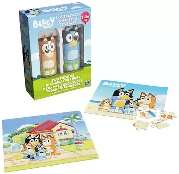 Spin Master Games Bluey Пазл из 36 деталей, 2 набора, Bluey Puzzle Bluey Подарок Bluey Рождественский подарок Bluey Игрушка-наполнитель для носка Для детей от 3 лет.