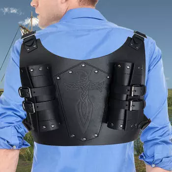 Спина Меч Лягушка Регулируемая Искусственная Кожа Для Косплея Ларп Сцена Средневековья Рим коричневый