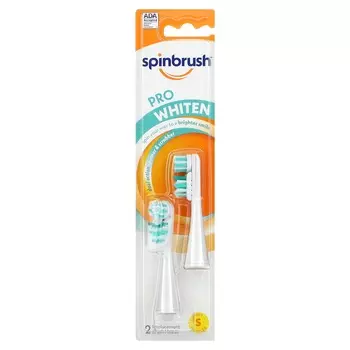 Spinbrush, Pro Whitening, сменные головки, мягкая щетина, возраст 3+, 2 головки щетки