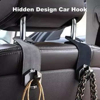 Спинка автомобильного сиденья Прочная несущая скрытая конструкция Универсальный простой монтаж Органайзер для автомобильного сиденья Крючок для автомобиля чёрный