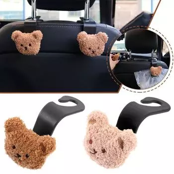 Спинка сиденья автомобиля Мультяшный детский плюшевый крючок для хранения Отделка многофункциональные аксессуары для интерьера Декоративный кронштейн A7W6