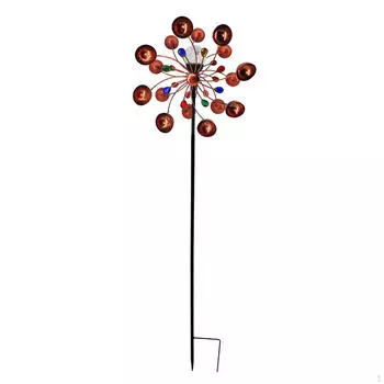 Spinner 59-дюймовый многоцветный сезонный светодиодный светильник на солнечной энергии, стеклянный шар, ветер, два уровня для