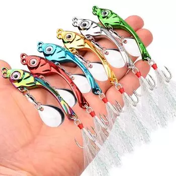 Spinner Bait 7g 10g 15g Metal Vib Fishing Lure Trolling Spoon Wobbler Toning Hard Bait With Sequin Pesca For Bass Pike 7g/5cm золотой