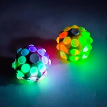 Спиннер для поп-шаров, красочный 3D декомпрессионный шар, светодиодный светильник, светящаяся силиконовая креативная игрушка для детей, анти-тревога, релаксация G-not glow