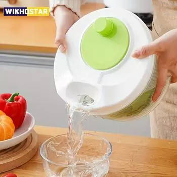 Спиннер для салата, сушилка для овощей, фруктов, сливная корзина для еды, дегидратор, быстрая стирка, сушка, ручная центрифуга, кухонный бытовой инструмент