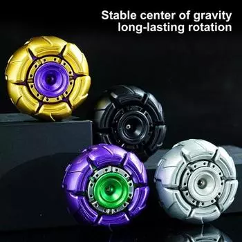 Спиннер игрушка-фиджет снятие стресса и беспокойства портативный для детей подростков взрослых алюминиевый сплав трансформируемый пальчиковый волчок гироскоп сенсорная игрушка день рождения чёрный