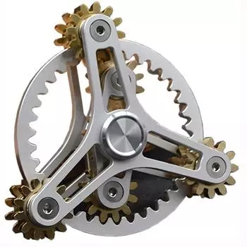 Спиннер из чистой латуни, шестерни, гироскоп, игрушка, металлический ручной спиннер «сделай сам», с несколькими подшипниками премиум-класса (12 подшипников белые) 10.2x3.5cm чёрный